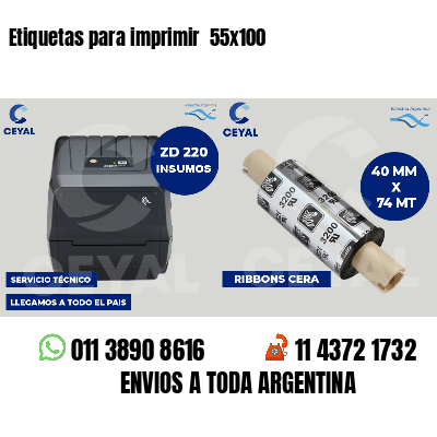 Etiquetas para imprimir  55x100