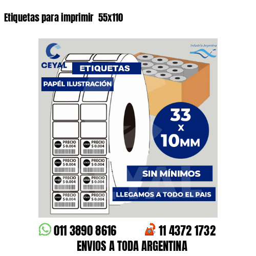 Etiquetas para imprimir  55×110