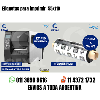 Etiquetas para imprimir  55x110