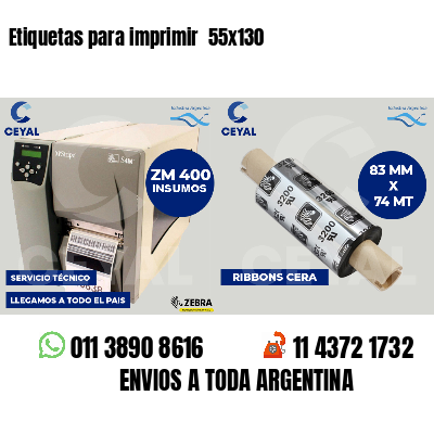 Etiquetas para imprimir  55x130