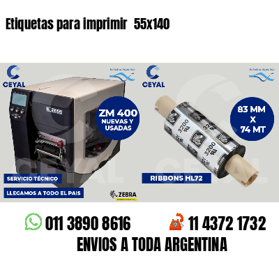 Etiquetas para imprimir  55x140