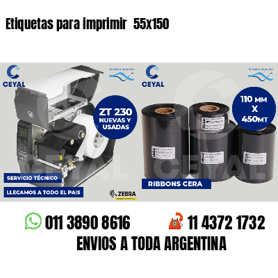 Etiquetas para imprimir  55x150