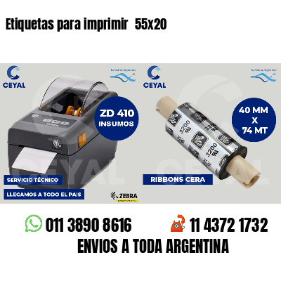 Etiquetas para imprimir  55x20