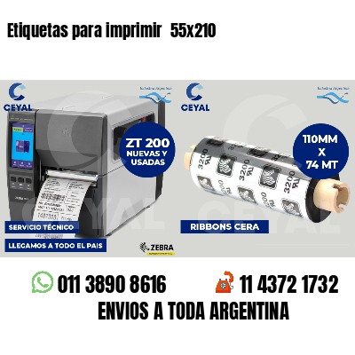 Etiquetas para imprimir  55x210