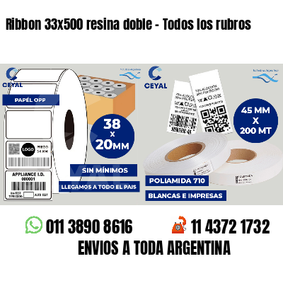 Ribbon 33x500 resina doble - Todos los rubros