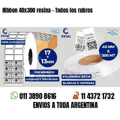 Ribbon 40x300 resina - Todos los rubros