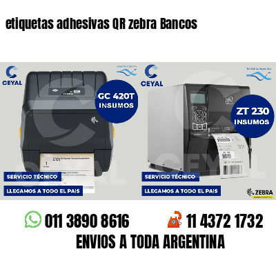 etiquetas adhesivas QR zebra Bancos