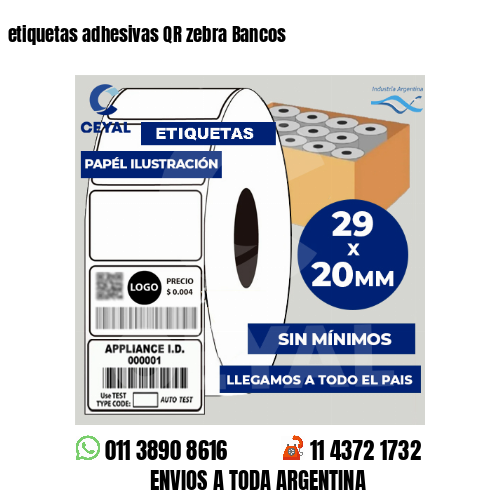 etiquetas adhesivas QR zebra Bancos