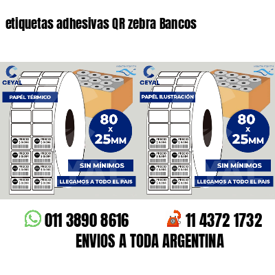 etiquetas adhesivas QR zebra Bancos