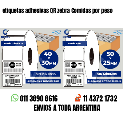 etiquetas adhesivas QR zebra Comidas por peso