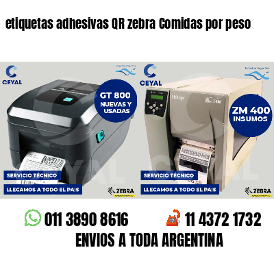 etiquetas adhesivas QR zebra Comidas por peso