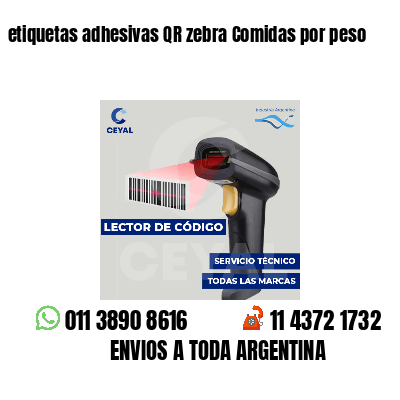 etiquetas adhesivas QR zebra Comidas por peso