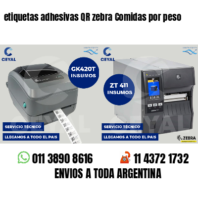 etiquetas adhesivas QR zebra Comidas por peso