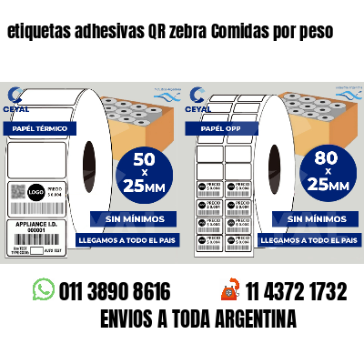 etiquetas adhesivas QR zebra Comidas por peso