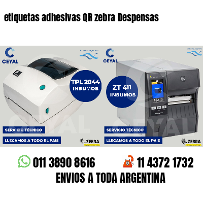 etiquetas adhesivas QR zebra Despensas