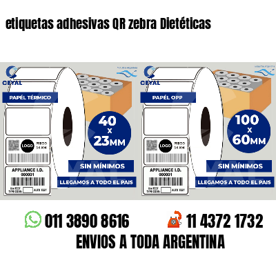 etiquetas adhesivas QR zebra Dietéticas