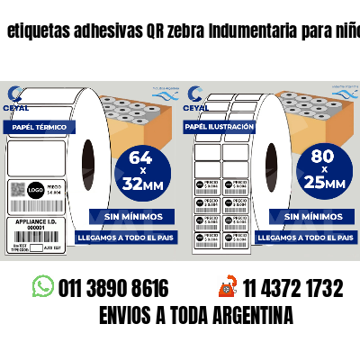 etiquetas adhesivas QR zebra Indumentaria para niños