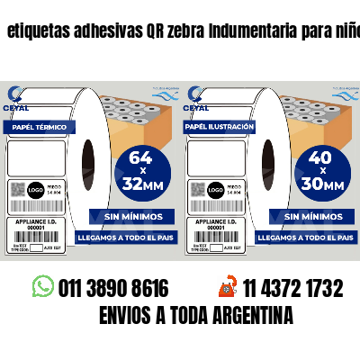 etiquetas adhesivas QR zebra Indumentaria para niños