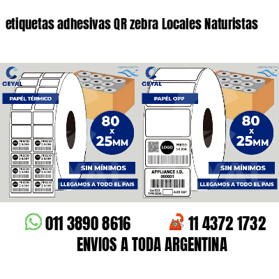 etiquetas adhesivas QR zebra Locales Naturistas