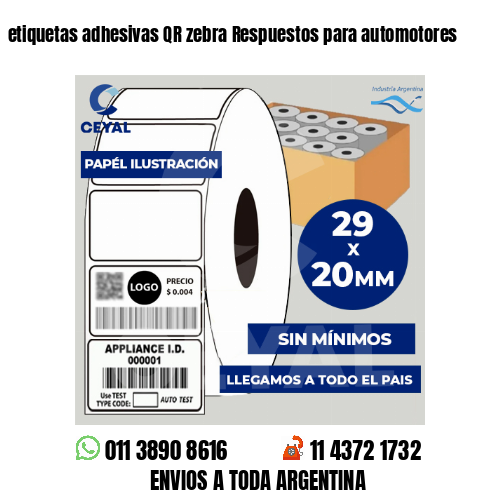 etiquetas adhesivas QR zebra Respuestos para automotores