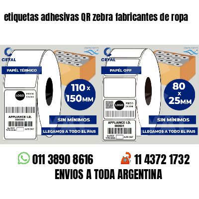 etiquetas adhesivas QR zebra fabricantes de ropa