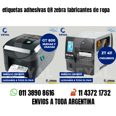 etiquetas adhesivas QR zebra fabricantes de ropa