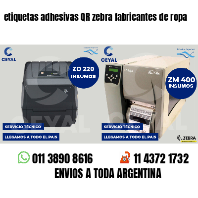 etiquetas adhesivas QR zebra fabricantes de ropa