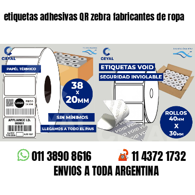 etiquetas adhesivas QR zebra fabricantes de ropa