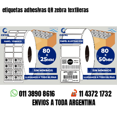 etiquetas adhesivas QR zebra textileras