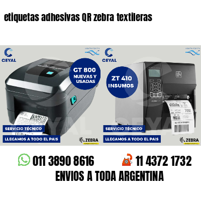 etiquetas adhesivas QR zebra textileras