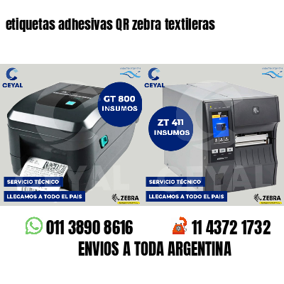 etiquetas adhesivas QR zebra textileras