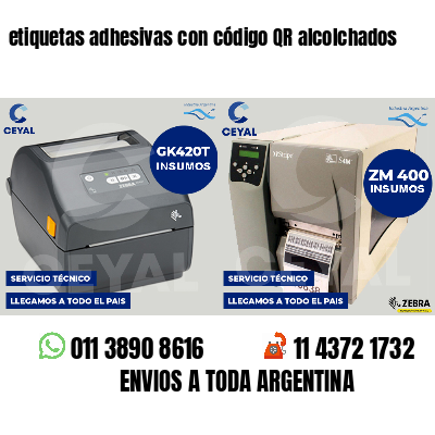 etiquetas adhesivas con código QR alcolchados