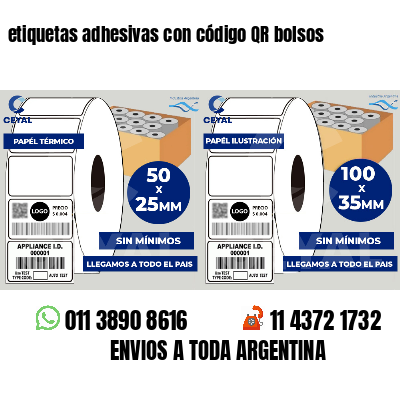 etiquetas adhesivas con código QR bolsos