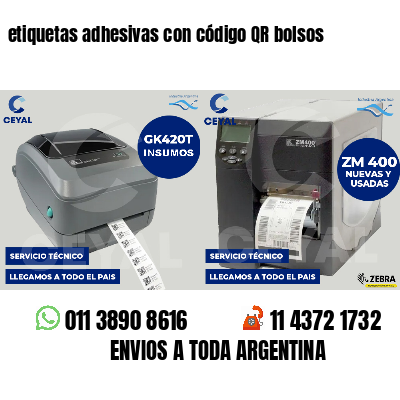 etiquetas adhesivas con código QR bolsos