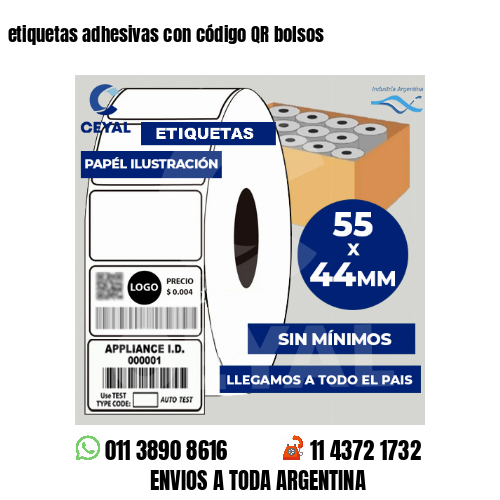 etiquetas adhesivas con código QR bolsos