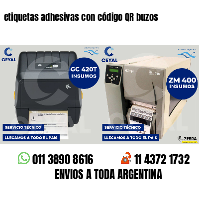 etiquetas adhesivas con código QR buzos