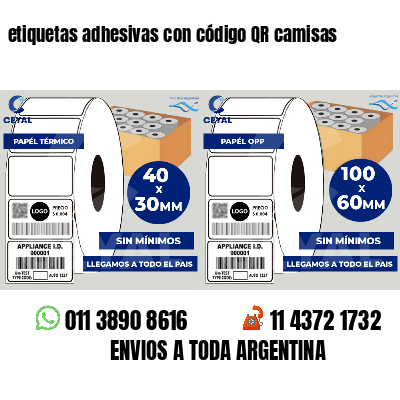 etiquetas adhesivas con código QR camisas