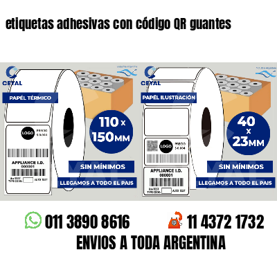 etiquetas adhesivas con código QR guantes