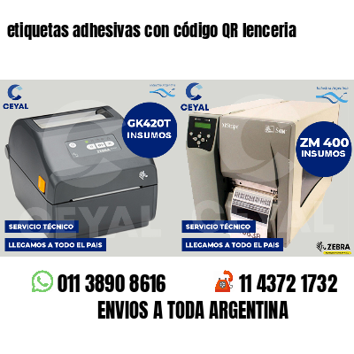 etiquetas adhesivas con código QR lenceria