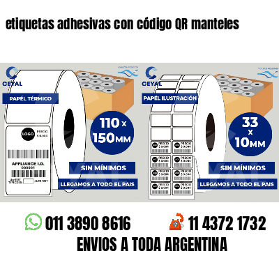 etiquetas adhesivas con código QR manteles