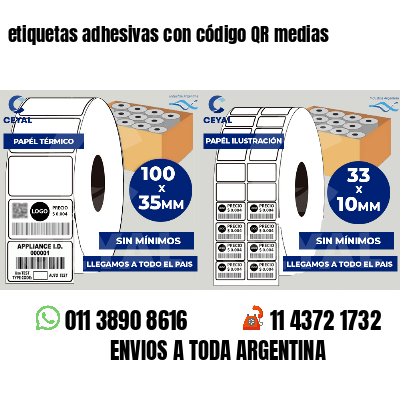 etiquetas adhesivas con código QR medias