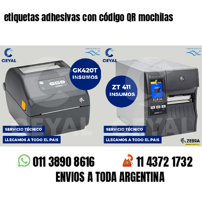 etiquetas adhesivas con código QR mochilas