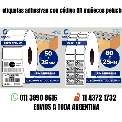 etiquetas adhesivas con código QR muñecos peluche