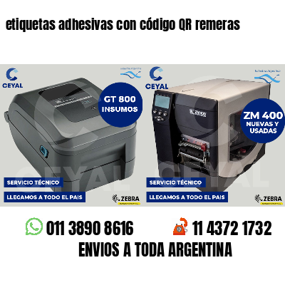 etiquetas adhesivas con código QR remeras