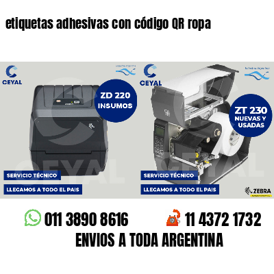 etiquetas adhesivas con código QR ropa