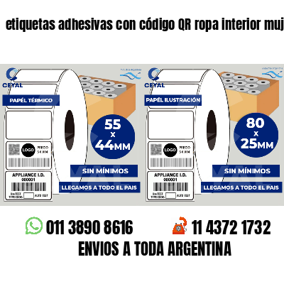 etiquetas adhesivas con código QR ropa interior mujer