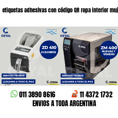 etiquetas adhesivas con código QR ropa interior mujer