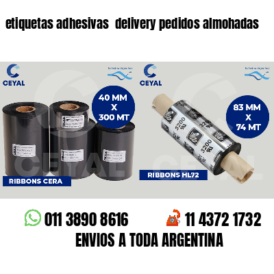 etiquetas adhesivas  delivery pedidos almohadas