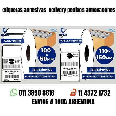 etiquetas adhesivas  delivery pedidos almohadones