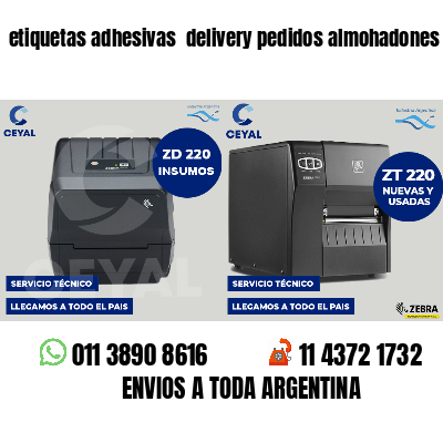 etiquetas adhesivas  delivery pedidos almohadones